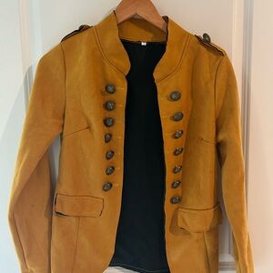 Elegant Mustard Blazer with Button Detailing